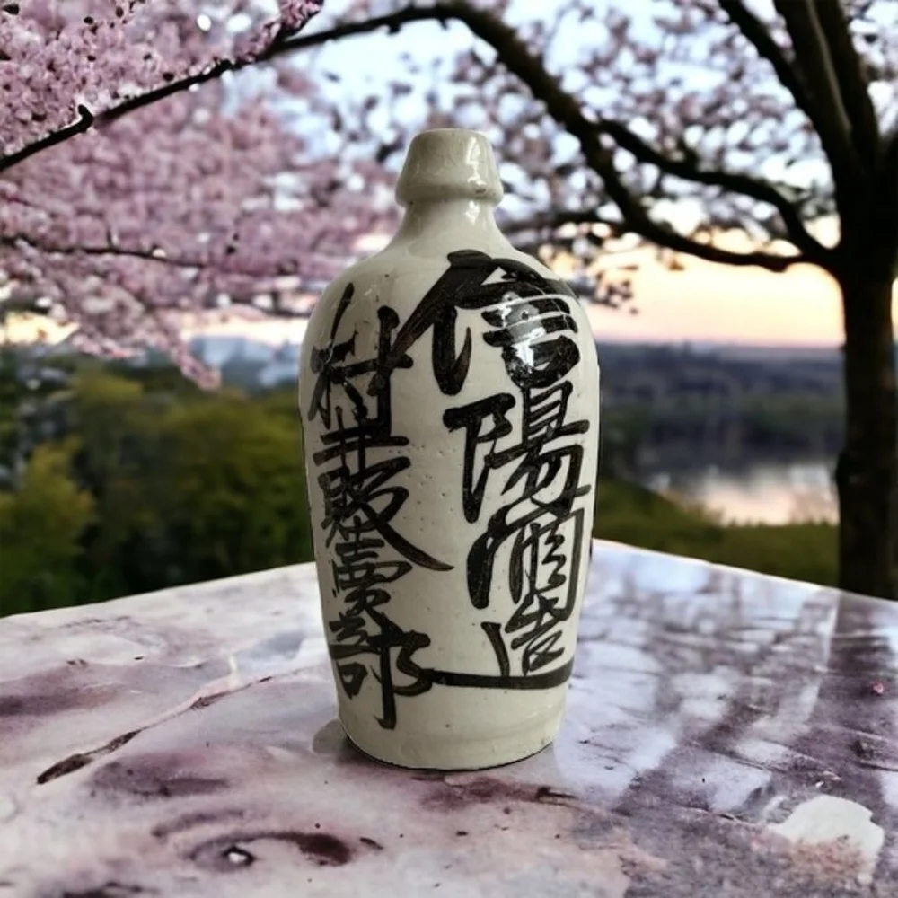 Large Vintage Japanese Ceramic Sake Bottle Decanter 11